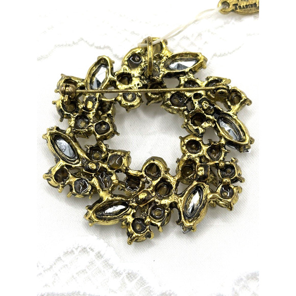 Victorian Trading Company Brooch Wreath Clear Red J1-3017 - Picture 5 of 10